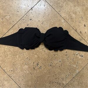 Jessica Simpson Black Bikini Top with Scalloped Trim